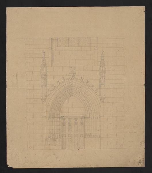 Château d'Angers, chapelle, porte d'entrée, état actuel