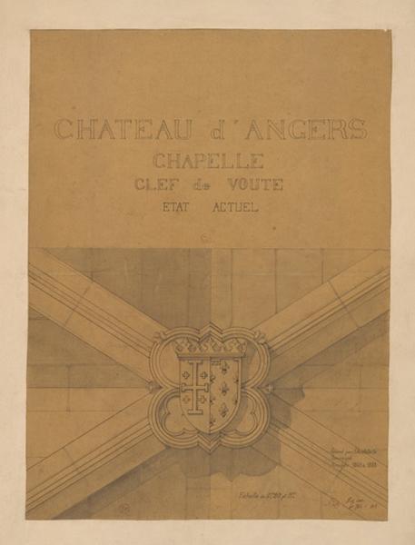 Château d'Angers, chapelle, clef de voûte, état actuel
