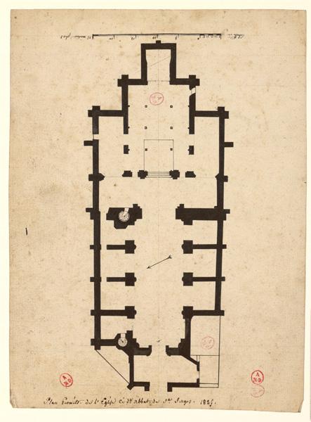 Plan géométral de l'église ci-devant abbatiale de Saint-Serge