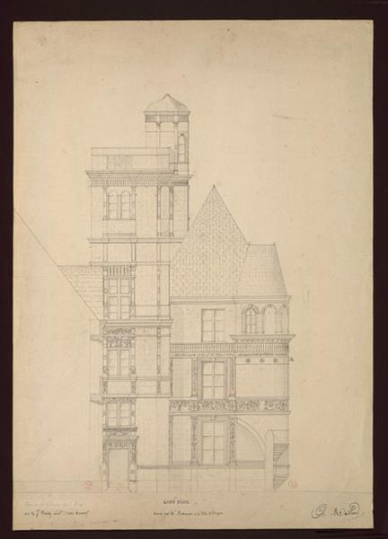 Hôtel Pincé, façade principale de l'aile nord (Titre de C. Labalte)
