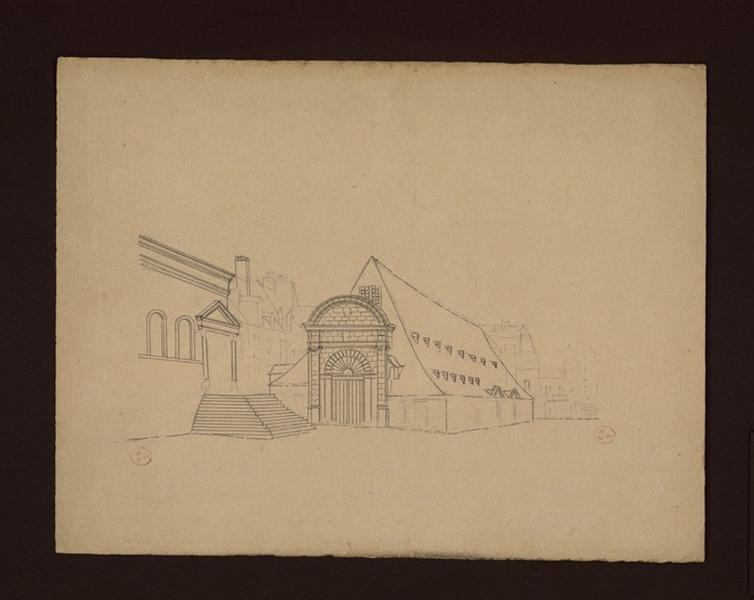 Anciennes halles, entrée est du côté du présidial (Titre de C. Labalte)