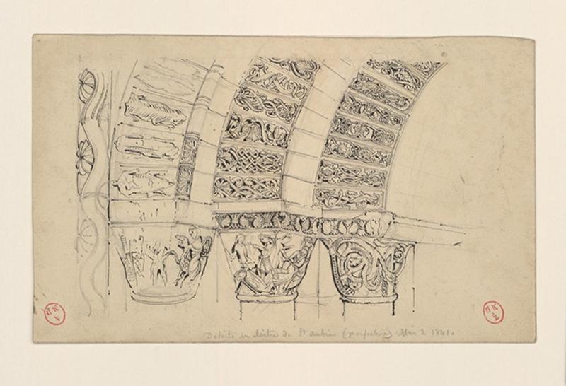 Détails du cloître de Saint-Aubin (préfecture)