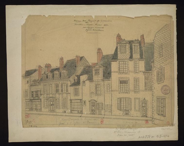 Maisons rue Pocquet-de-Livonnière N°... démolies en janvier-février 1899 pour dégager la nouvelle église Notre-Dame