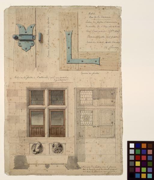 Hôtel rue de la Tannerie. Relevé des fenêtres (...)