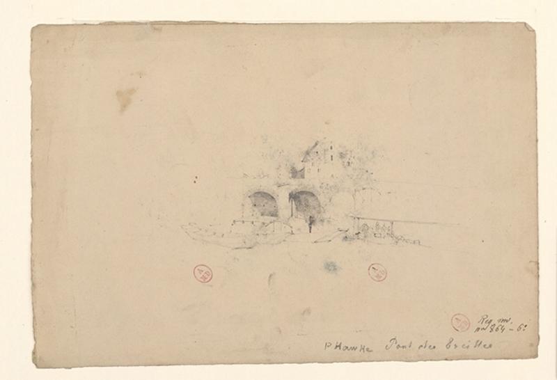 P. Hawke - Pont des Treilles (Au recto) ; Montreuil-Bellay (Au verso)