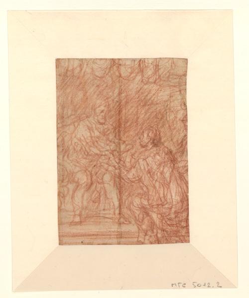 Charles V présentant un document à Hendrik van Halmale ; Personnage agenouillé devant un personnage assis (autre titre) ; Scène d'hommage à un prince  (autre titre) ; Charles Quint reçoit un hommage agenouillé (titre emprunté au cahier d'inventaire)