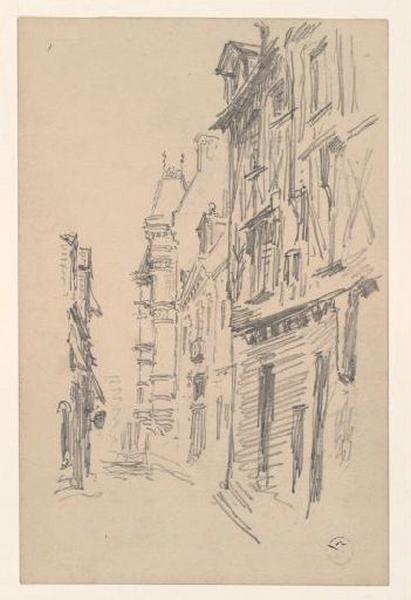 Façade latérale de l'hôtel Pincé (Titre factice)