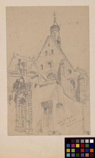 Portail et chapelle de l'école des Arts[-et-Métiers], rue de la Censerie