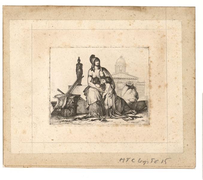 La mère nourricière (gravure recto et verso) ; La Nation nourricière (titre de Recouvreur)