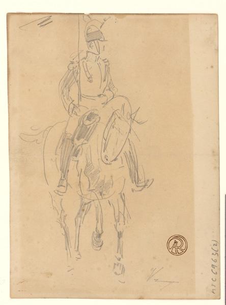 Etude de cavalier (Deux dessins recto verso)