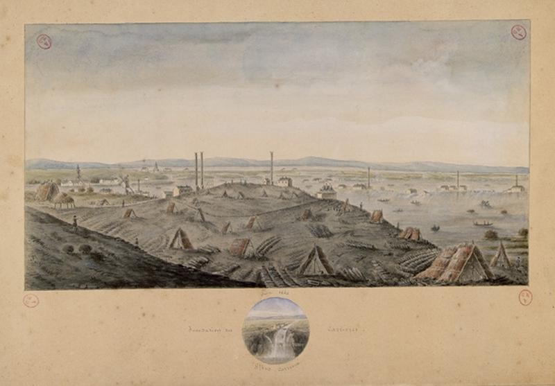 Les ardoisières d'Angers pendant l'inondation de 1856