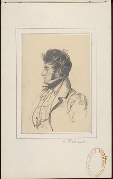 Buste d'homme de profil à gauche