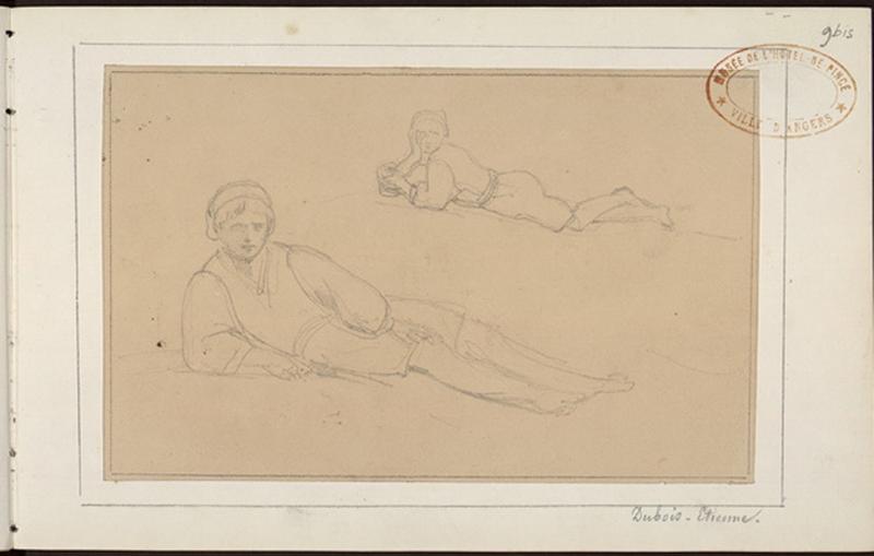 Deux études de jeune homme couché