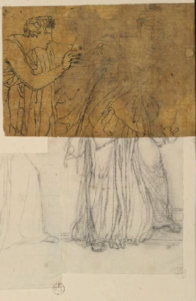 Etude pour Clytemnestre debout ; Etude de draperie