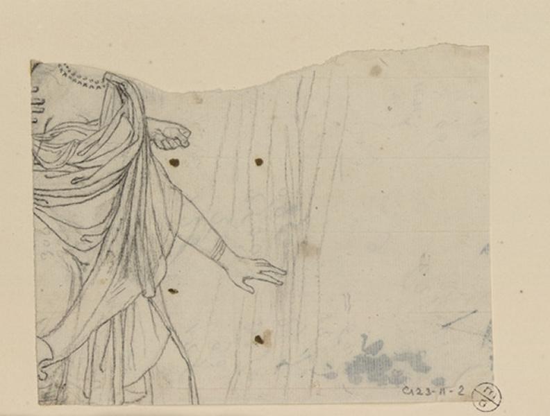 Etude pour les draperies de Clytemnestre ; Etude pour la draperie de Clytemnestre