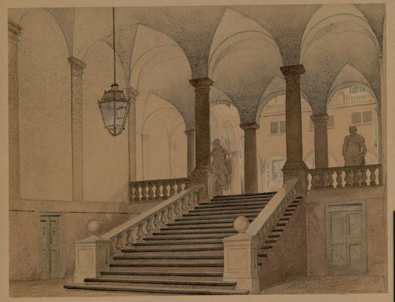 L'escalier de l'Académie à Gênes