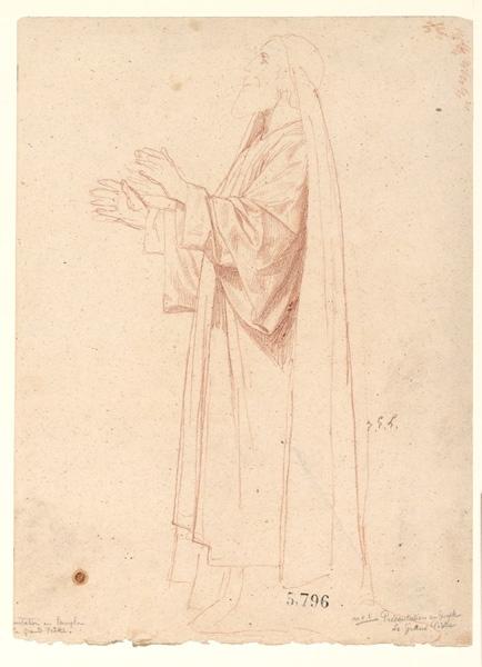 Figures pour la peinture murale de la chapelle Sainte Marie ; Présentation au Temple : le grand prêtre