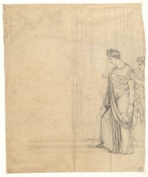 Etude pour Clytemnestre s'appuyant sur Egisthe ; Deux projets du tableau de la Clytemnestre