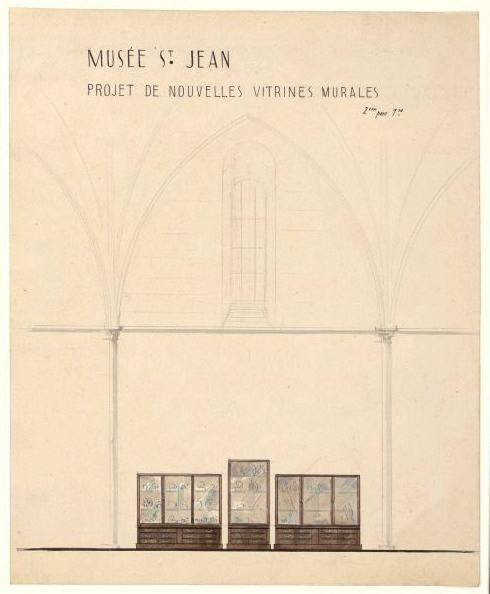 Musée Saint-Jean. Projet de nouvelles vitrines murales