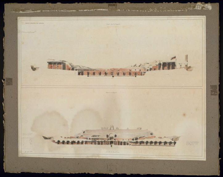 Amphithéâtre de Capoue. Etat des ruines en 1832