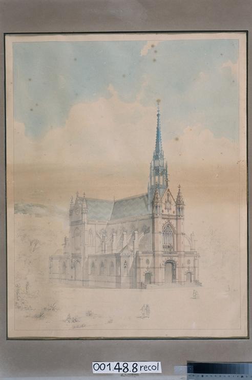 Eglise Saint-Bernard, Paris, projet (Vue perspective inachevée)
