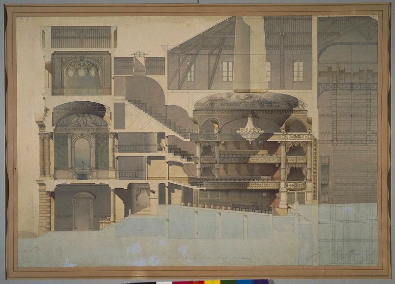 Théatre d'Angers (1866-1871) (Coupe longitudinale)