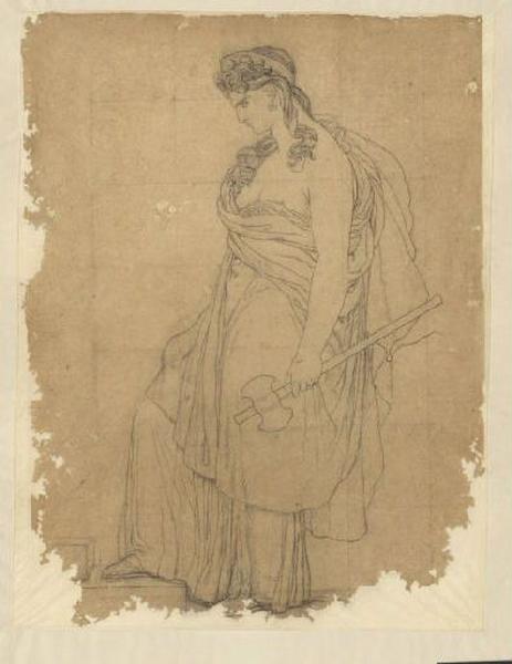 Etude pour Clytemnestre armée d'une hache (tête à gauche)