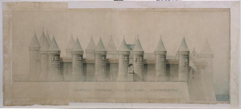 Château d'Angers, façade nord, restauration
