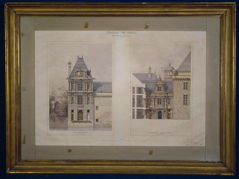 Château du Pailly (Haute-Marne) (Elévation d'un pavillon d'angle et du grand escalier)
