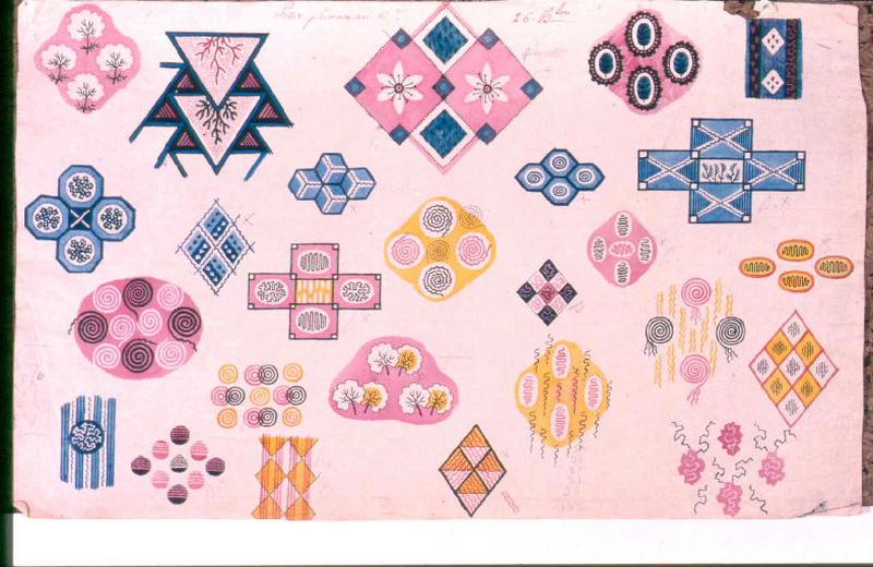 Modèle pour indienne : Motifs floraux