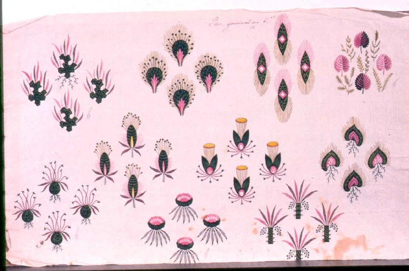 Modèle pour indienne : Motifs floraux