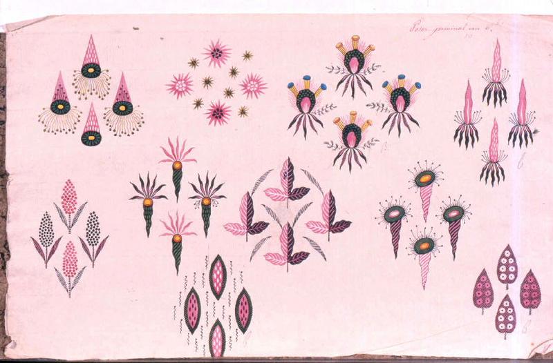 Modèle pour indienne : Motifs floraux