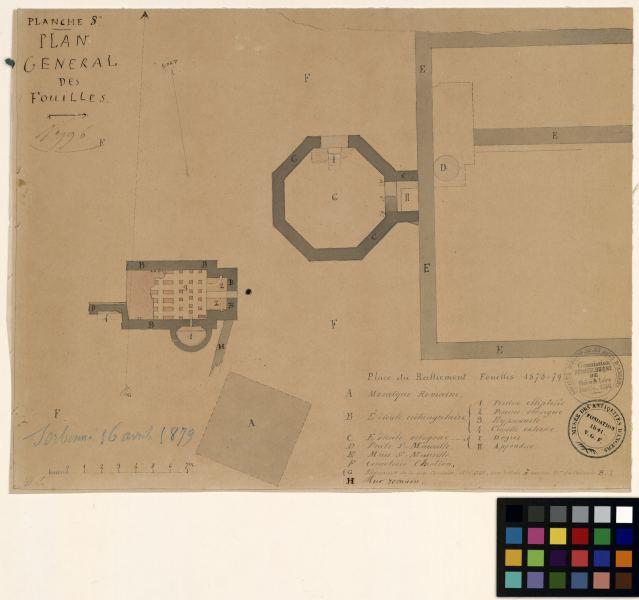 Plan général des fouilles ; Fouilles de la place du Ralliement