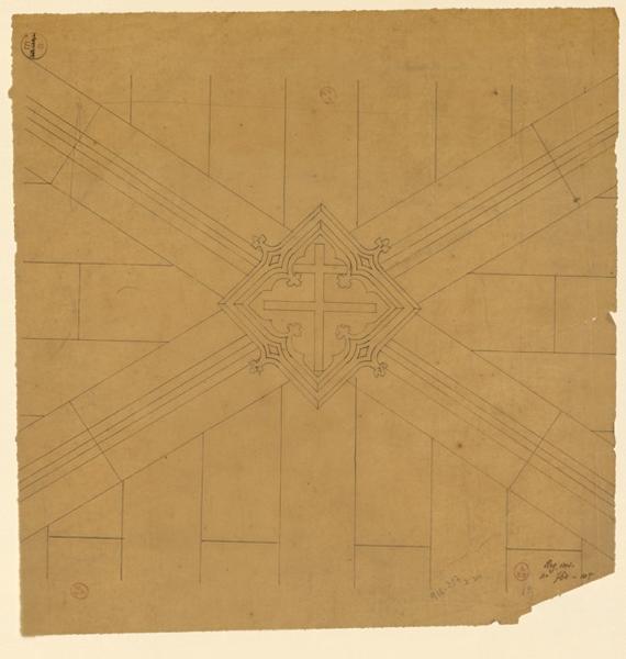 Château d'Angers, chapelle, clef de voûte, état actuel