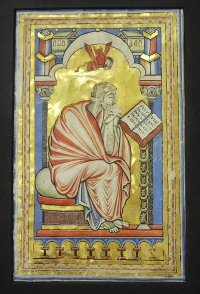 Saint Luc (Miniatures représentant saint Luc, provenant d'un évangéliaire.)