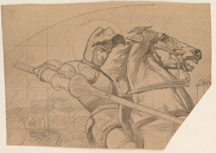 Etude sur un chevalier et sa lance