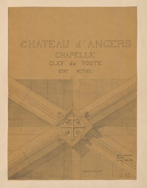 Château d'Angers, chapelle, clef de voûte, état actuel (actuel)