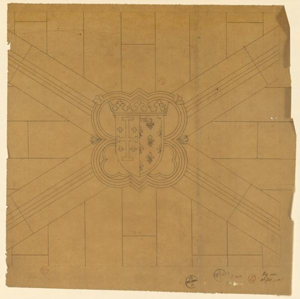 Château d'Angers, chapelle, clef de voûte, état actuel