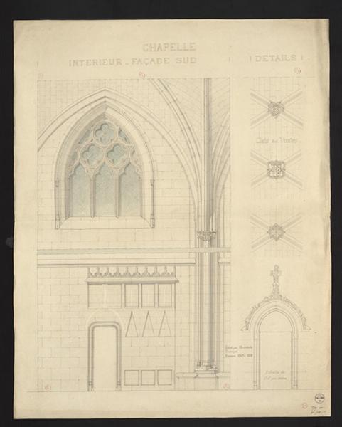 Château d'Angers, intérieur de la chapelle (Façade sud)