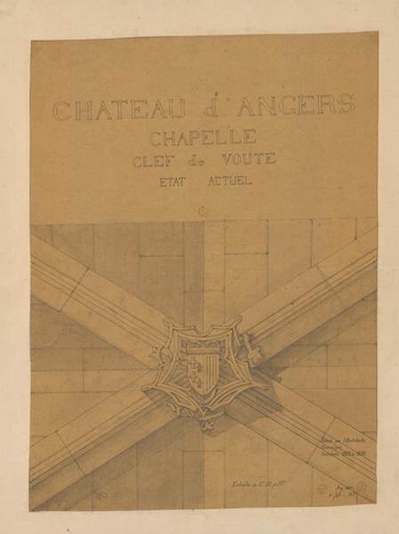 Château d'Angers, chapelle, clef de voûte, état actuel