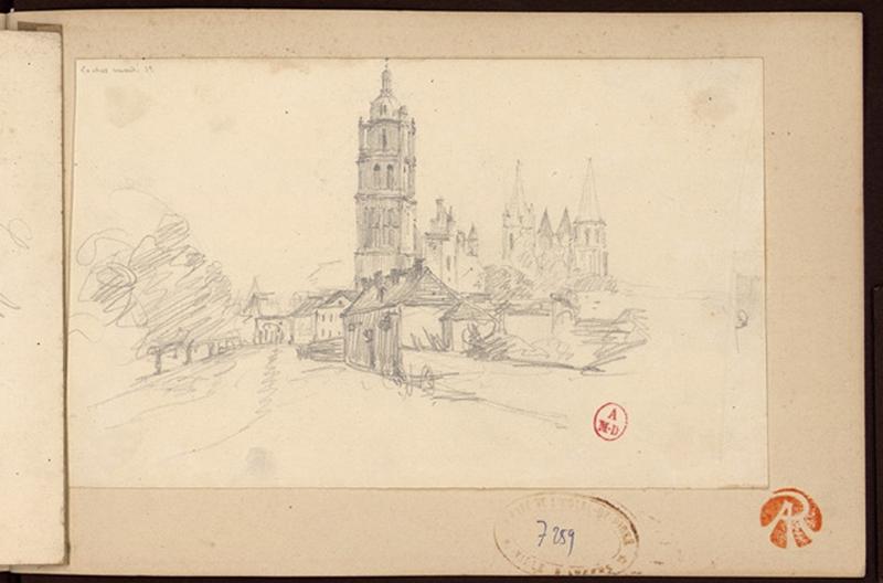 Vue de Loches ; paysage urbain