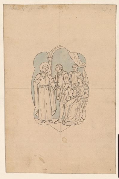 La requête d'un saint ; Projet de vitrail