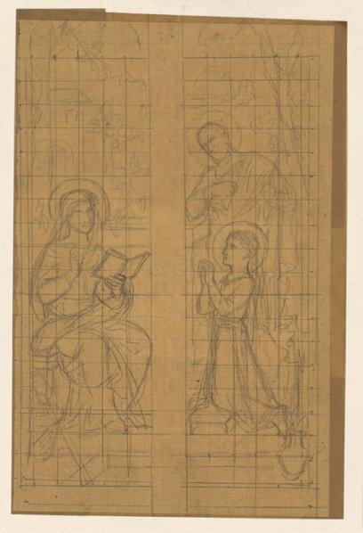 La Vierge et l'Enfant Jésus ; Projet de vitrail