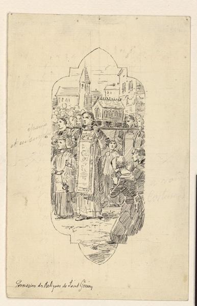 Procession des reliques de saint Géréon ; Projet de vitrail