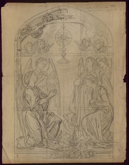 Adoration du Saint Sacrement ; Projet de vitrail