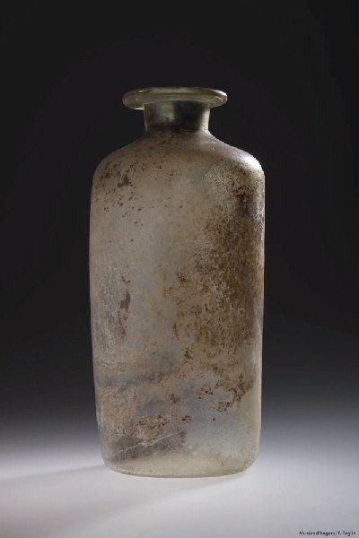 Fiole en verre jaune