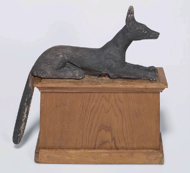 Statuette d'Anubis couché ; Statuette d'Anubis sous sa forme de Chien