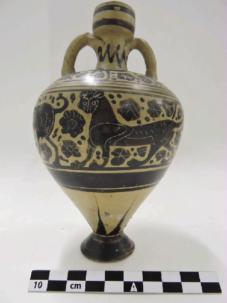 Amphorisque à frise d'animaux ; Petite amphore à décor animal