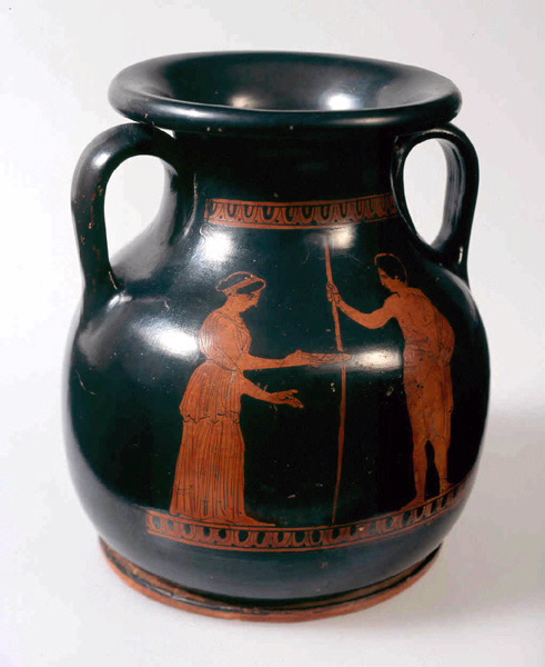 Pélikè à scène de libation (Titre de la notice de Catherine Lesseur, 2005-2006) ; Scène de libation