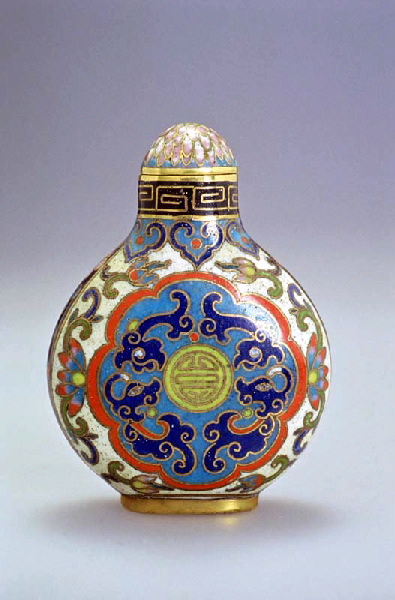 Flacon à tabac, motif de caractère Shou (longévité)